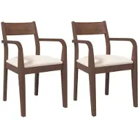 vidaXL Sedie da pranzo con cuscino 2 pz. Legno massiccio marrone in legno di gomma