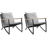 vidaXL Sedie da giardino con cuscino 2 pezzi in acciaio nero