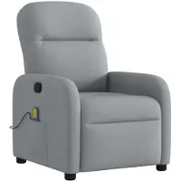 vidaXL Sedia da massaggio in tessuto grigio chiaro