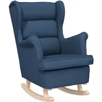 vidaXL Sedia a dondolo blu 74x90x102 cm tessuto