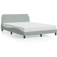 vidaXL Struttura letto "Dover" grigio chiaro 140x190 cm in velluto