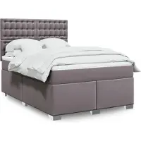 vidaXL Letto a molle con materasso grigio 160x200 cm in Pelle finta