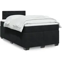 vidaXL Letto a molle con materasso nero 120x200 cm in velluto