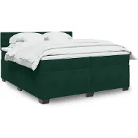vidaXL Letto a molle con materasso verde scuro 200x200 cm in velluto