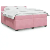 vidaXL Letto a molle con materasso rosa 200x200 cm in velluto