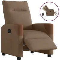 vidaXL Poltrona relax elettrica in tessuto marrone