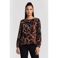 White Stuff Angie Top Black Multi Taglia: 20 | Maglie a manica lunga Outlet | Donna | Nero