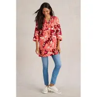 White Stuff Blake Linen Tunic Red Print Taglia: 6 REGULAR | Maglie a manica lunga Outlet | Donna | Bianco