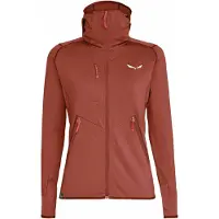 Salewa - Pile stretch leggero con Polarlite zip - Agner Hybrid PL DST W FZ Hoody Etruscan Red Melange per Donne - Taglia XS - rosso
