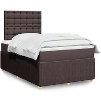 vidaXL Letto a molle con materasso marrone scuro 120x190 cm in tessuto