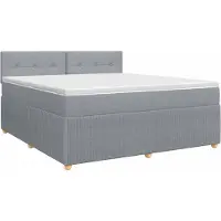 Syfax Letto a molle con materasso grigio chiaro 160 x 200 cm in tessuto