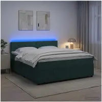 vidaXL Letto a molle con materasso verde scuro 140 x 190 cm in velluto