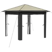 Syfax Gazebo senza pareti laterali, dimensioni 2,6 x 2,6 metri, colore crema e antracite
