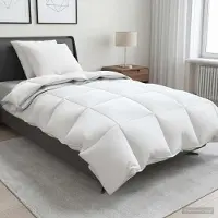 Syfax Set di piumini per letto in piuma d'oca, 90%, modello FULDA, 3 pezzi, dimensioni 135 x 220 cm, colore bianco