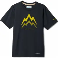 Columbia Kid's Tech Trail Utility S/S Graphic Crew Maglia funzionale Bambini (XS, nero)