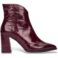 Wonders per donna. M-5444 Stivali in Pelle Velvet granata (40), 3 a 5cm, Cerniera, Casual, Pelle verniciata