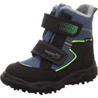 Superfit Boots da neve 'HUSKY' zappiro / verde neon / nero