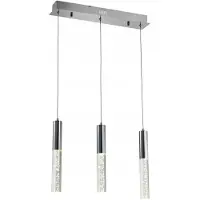 REALITY IMPORT Lampada a sospensione LED Neda cromata 5W, bianco neutro, 1050 lm, acrilico, dimensioni: 100x45x3,8 cm, IP20, Reality