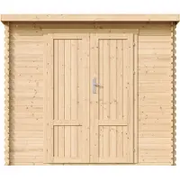 Timbela M310F1 Casetta Da Giardino In Legno 2,63 m², Capanno Da Giardino Per Esterno Con Pareti Da 19 mm, Casetta In Legno Per Attrezzi E Biciclette, Senza Pavimento, Porte A Pannello In Legno Massell