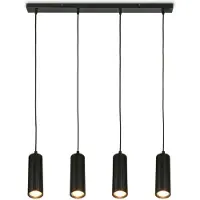 Briloner Lampada a sospensione Ida, nera, a 4 luci, lunghezza 76 cm, GU10