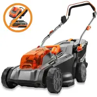 FUXTEC 40V, rasaerba a batteria FX-E2RM43 - Larghezza di taglio: 43 cm - 2 batterie da 20V (40V) - Contenitore di raccolta da 40 litri - Funzione mulching - Senza batteria e caricabatterie