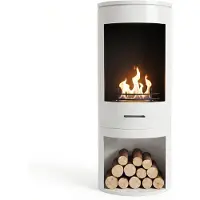 Xaralyn Caminetto a etanolo da pavimento - Ignis - Bianco - Caminetto rotondo in metallo - Potenza di riscaldamento: 2,5 kW - Non richiede canna fumaria