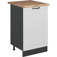 Vicco Mobiletto base cucina R-Line Bianco country/Antracite 50 cm piano di lavoro Rovere dorato, Model 70237