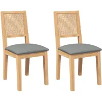 vidaXL Sedie da pranzo con cuscino 2 pz. Legno massiccio di gomma