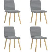 vidaXL Sedie da pranzo 4 pz. Tessuto grigio chiaro