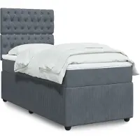 vidaXL Letto a molle con materasso grigio scuro 80x200 cm in velluto