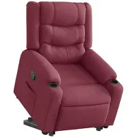 vidaXL Poltrona relax con ausilio per l'autosufficienza in tessuto rosso vino
