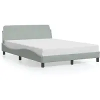 vidaXL Giroletto con testiera in velluto grigio chiaro 120x200 cm