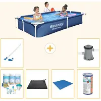 Bestway Steel Pro, piscina rettangolare - 221x150x43 cm - 7 pezzi - Modello S22062