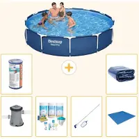 Bestway Steel Pro, piscina in acciaio, forma rotonda - 366x76 cm - composta da 7 elementi, modello S21603