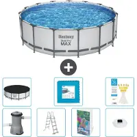 Bestway Piscina gonfiabile Steel Pro MAX, rotonda, 488x122 cm, composta da 6 parti, modello S674