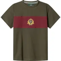 Hackett London per ragazzo. HK5000068 T-shirt Crest Green Panel (13Años= 157cm), Casual, Verde, Cotone, Manica corta, moda per bambini