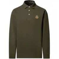 Hackett per uomo. HM5500043 Polo verde a maniche lunghe con logo Crest (S), Casual, Cotone, Classico, Manica lunga