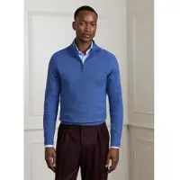 Hackett London per uomo. HM7000219 Maglione blu con zip Mr. Stitch Hzip (L), Casual, Lana, Classico