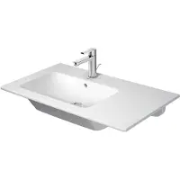 Duravit ME by Starck lavabo pour meuble, avec trop-plein, sans trou pour robinet, asymétrique, bassin à gauche, 830mm, 234583AA60, 234583AA60