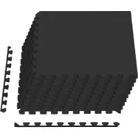 Syfax Tappetino protettivo per piscine, confezione da 40 pezzi, colore nero, superficie totale 14,4 m², realizzato in schiuma EVA