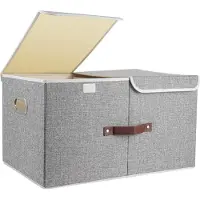 Sonstiges TYEERS Contenitore extra large con coperchio pieghevole grigio 55x33x30 cm