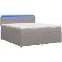 vidaXL Letto a molle con materasso Taupe 140 x 200 cm tessuto