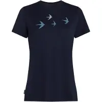 Icebreaker - t-shirt da escursionismo in lana merino leggera - W Merino 150 Tech Lite SS Tee Bird Transit Midnight Navy per Donne - Taglia S - Blu navy