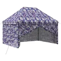 Syfax Padiglione pop-up con 4 pareti, dimensioni 2,9 x 4,3 metri, motivo camouflage blu