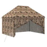 Syfax Padiglione pop-up con 4 pareti laterali, dimensioni 3 x 4 metri, colorazione mimetica per ambienti boschivi
