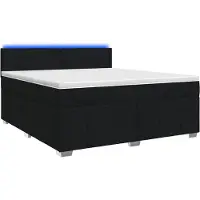 vidaXL Letto a molle con materasso nero 140 x 190 cm in tessuto