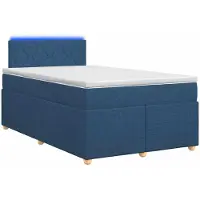 vidaXL Letto a molle con materasso e testiera blu 120 x 200 cm in tessuto