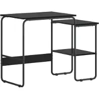 vidaXL Scrivania con spazio contenitore, colore nero, finitura effetto legno di quercia, dimensioni 100 x 50 x 75 cm
