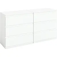 Sonstiges Set di 2 comodini bianchi, larghezza 70 cm, con 3 cassetti, dimensioni 70x40x75 cm