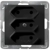Ospel , presa multipla tripla, senza messa a terra, colore nero